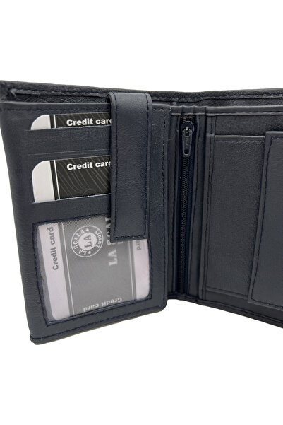 Micutz Women's Wallet, Genuine Leather, Ergonomic Design, Billfold Pocket, La Scala Luxury, Navy Blue