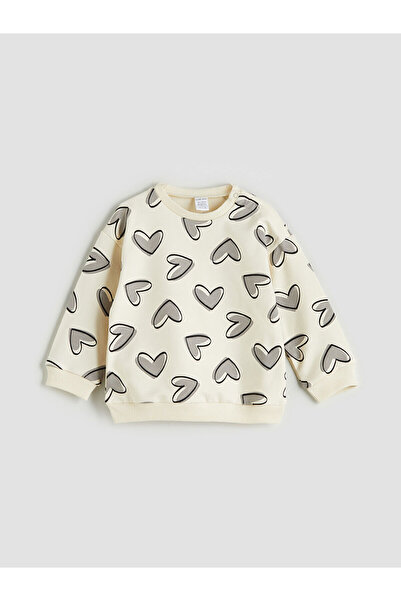 LC Waikiki Kalp Printed Baby Girl Sweatshirt and Leggings