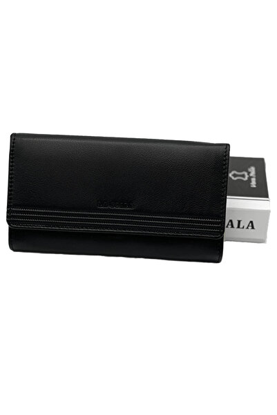 Micutz Women's wallet, made of genuine leather, 18x10x3 cm, Micutz La Scala Luxury Collection, Black Color