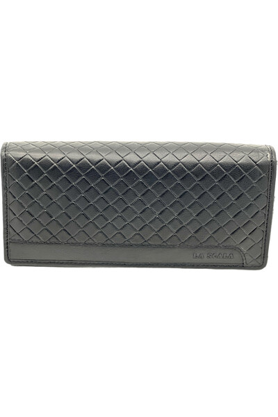 Micutz Portofel din Piele pentru femei La Scala, 10x19x3 cm, Protectie RFID, Culoare Negru