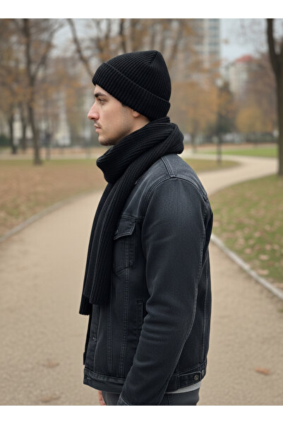 derikem Men's Wool Winter Thessaloniki Knitted Beanie Scarf Two-Piece Set