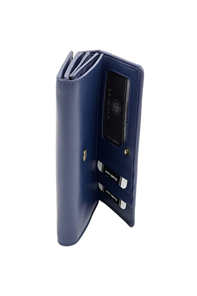 Micutz Women's wallet, made of genuine leather, 18x10x3 cm, La Scala Luxury Collection, Royal Blue Color
