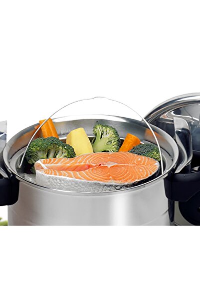 SİLAMPOS 10-liter Portuguese aluminum pressure cooker with a basket for mandi