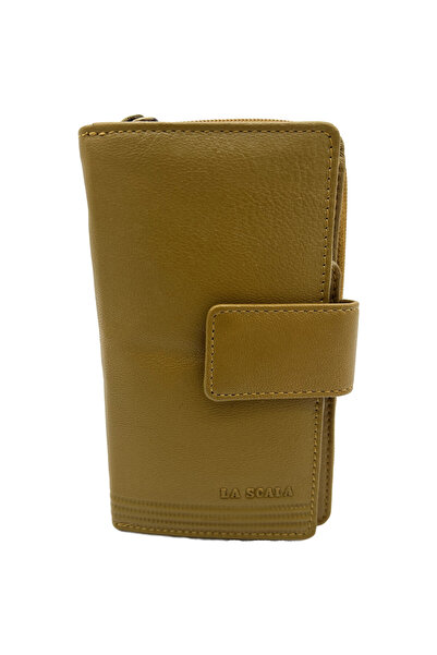 Micutz Women's Wallet With Many Compartments, 9.5 x 16 x 3 cm, Mustard Color