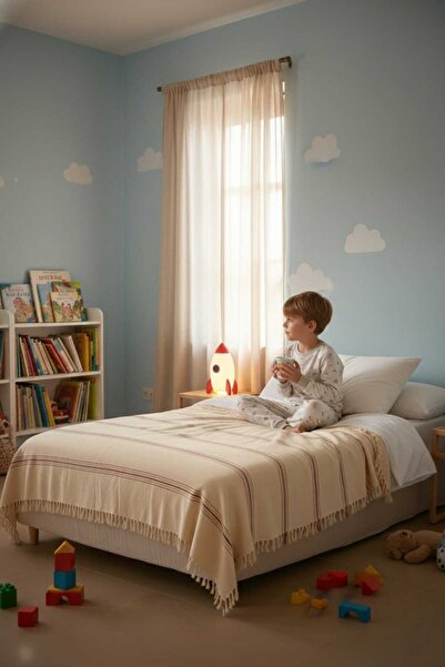 Storizaa قطن طبيعي، ناعم، بيكيه فردي، غطاء مقعد، غطاء متعدد الأغراض 130x180 سم.