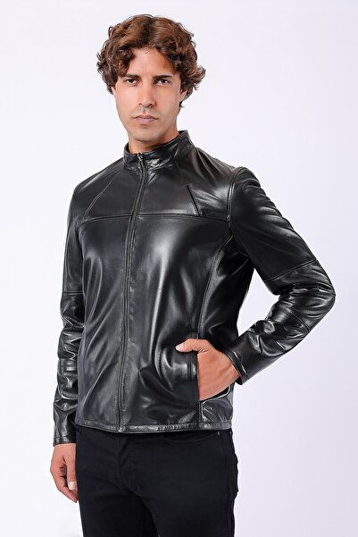 Leather Club Black Double-Sided Genuine Leather Jacket