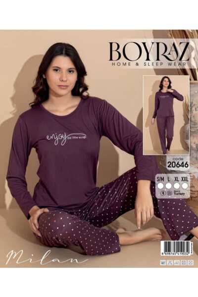POYRAZ BOYRAZ KADIN MİLAN DESENLİ PİJAMA TAKIMI