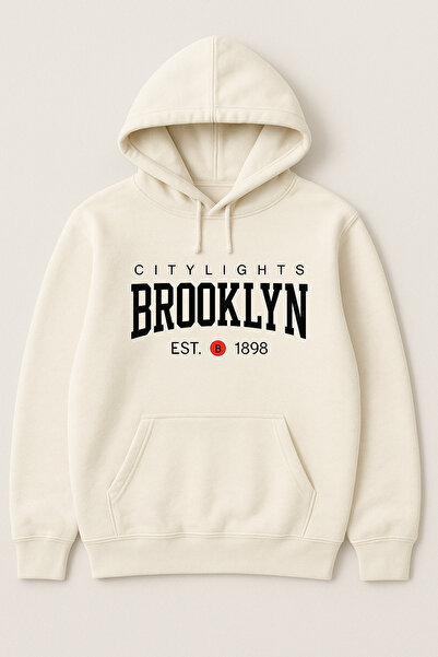 MARKATEM Hooded Kangaroo Pocket 3-Thread Cotton Front Printed Broklin Sweatshirt