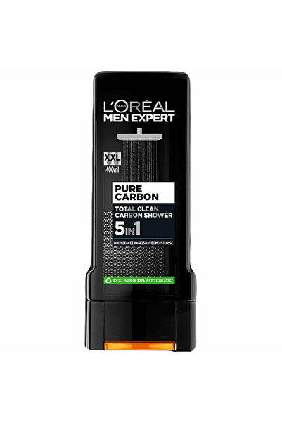 L'Oreal Paris Men Expert Pure Carbon Total Clean 5in1 Duş Jeli Total Clean Kömürlü Duş Jeli 400 ml