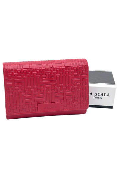 Micutz Women's wallet made of Micutz® Premium Natural Leather, La Scala Luxury Collection, 15x10x4cm, Red