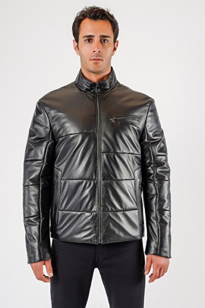 Leather Club Siyah Hakiki Deri Mont