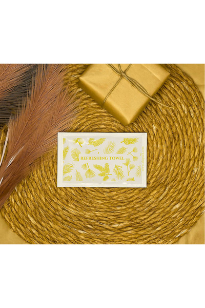 alazpack ambalaj 85 Pieces Yellow Floral Patterned – Disposable Wet Wipes – Stylish Patterned Wipes with Gift Packaging