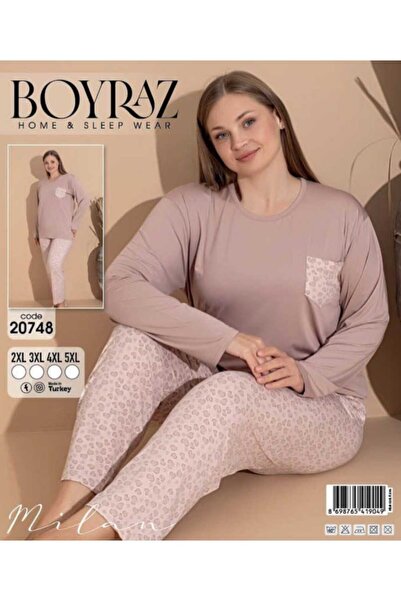 POYRAZ BOYRAZ KADIN MİLAN LEOPAR DESENLİ KADIN PİJAMA TAKIMI