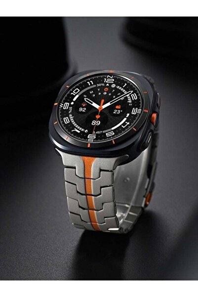 Generic Titanium Metal Replacement Band for Samsung Galaxy Watch Ultra 47mm - Titanium Orange
