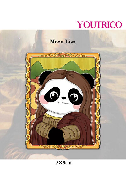 Youtrico Panda Art Fridge Magnet - Wooden Masterpiece Sticker Set