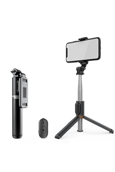 Generic Multifunctional Selfie Stick with Tripod & Fill Light, Bluetooth Remote Control for All Smartphones