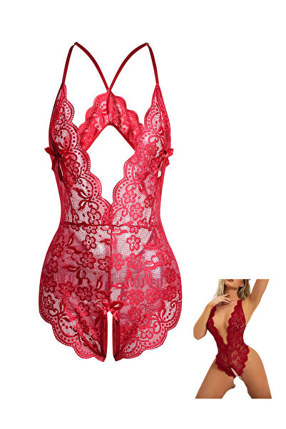 Sthxyfaith Womens crotchless lingerie outfits Lace Chemise Sleepwear Babydoll Nightgown Teddy plus size