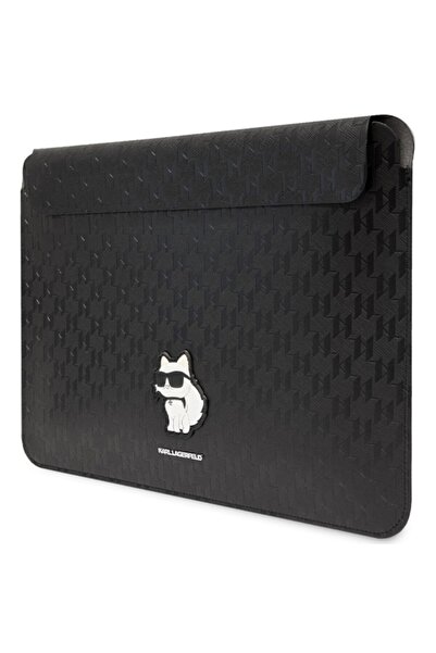 Karl Lagerfeld 14" Laptop Sleeve, Black Faux Leather