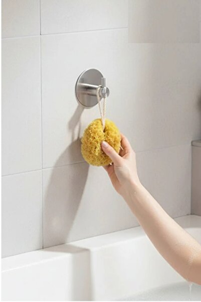 bulut art Set of 3 (Stainless Steel Adhesive Towel Rack, Toilet Paper Holder and Single Hanger) Adhesive