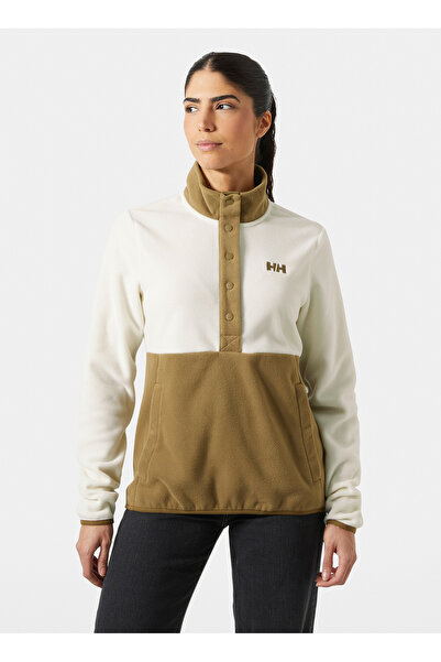 Helly Hansen HHA.49535_HHA.718_W DAYBREAKER SNAP Ekru Dik Yaka Normal Kalıp Kadın Polar Sweatshirt