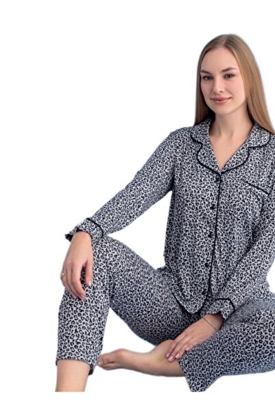 bipamuk Berna Collection Women's Pajama Set Buttoned Soft Textured Flexible and Modern Design S/2Xl