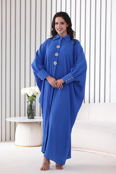 Verona Trading Company "Butterfly jalabiya with a wide Kuwaiti cut in light purple with luxurious button details"