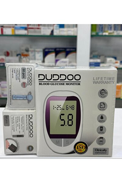 DUDDOO جهاز قياس نسبة السكر في الدم DUDD00 (مع 50 شريط اختبار و50 إبرة مجانية)