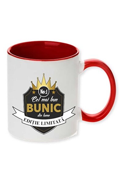 CRD PRINT Personalized mug with print "Best Grandpa", Red, Ceramic, 330 ml