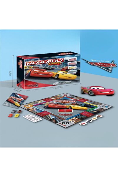 Toysea Disney Pixar Cars Monopoly Junior Board Game with McQueen & Mater Movers