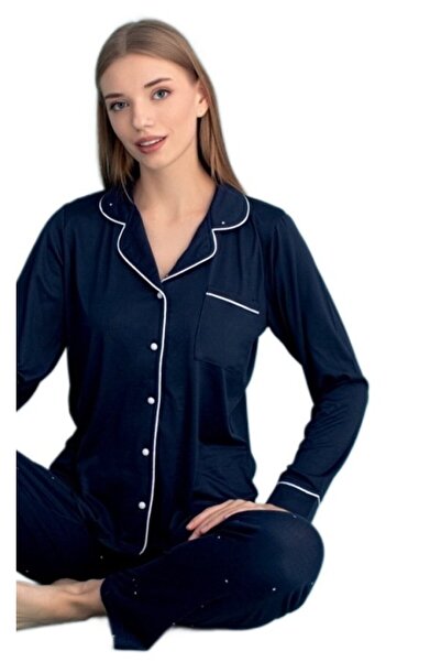 bipamuk Berna Collection Women's Pajama Set Buttoned Soft Textured Flexible and Modern Design S/2Xl