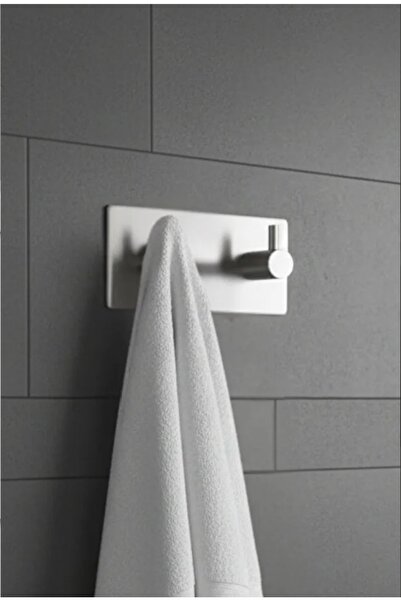 bulut art Set of 3 (Stainless Steel Adhesive Towel Rack, Toilet Paper Holder and 2-Piece Hanger) Adhesive