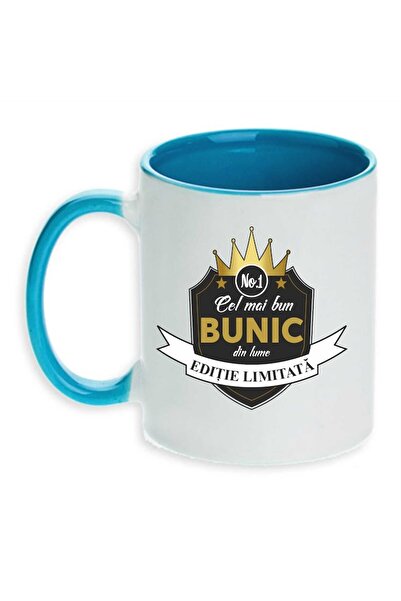 CRD PRINT Personalized mug with 'Best Grandpa' print, Blue, Ceramic, 330 ml