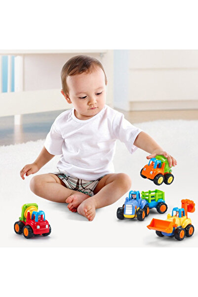 Ominii 4 Pcs Construction vehicle toy set Car Inertia Car Kids Toy Kindergarten Activities Gifts