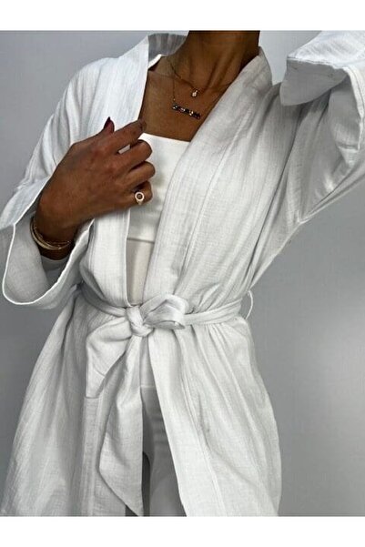 UNBOX Linen White Cardigan