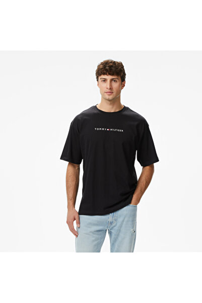 Tommy Hilfiger Logo Erkek Siyah T-Shirt