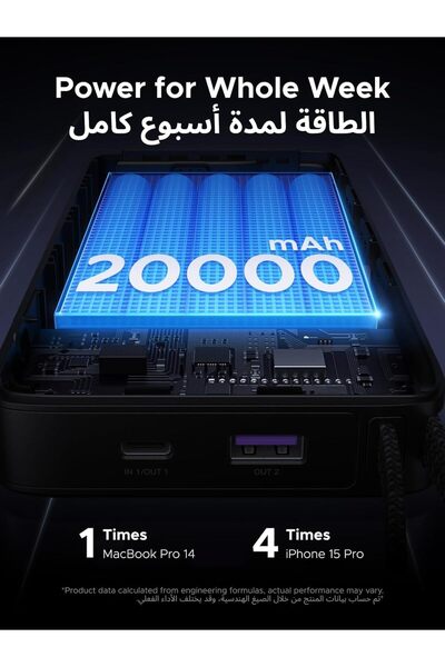 Generic UGREEN Portable Power Bank 20000mAh 67W with Built-in USB-C Cable