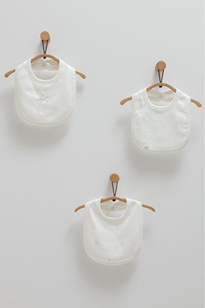 Caramell مريلة أطفال من القطن 100% بتصميم أرنب لطيف، 3 قطع، CRML.ONK1490 إكرو