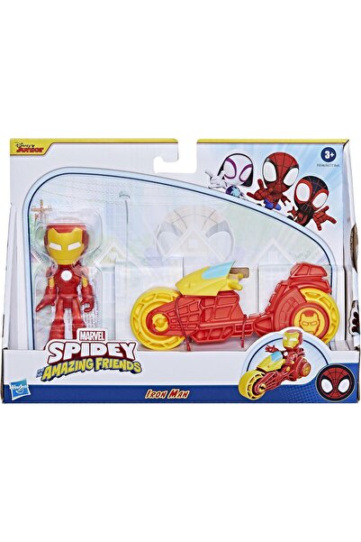 Hasbro Marvel Spidey and His Amazing Friends – Iron Man with Motorcycle Figure