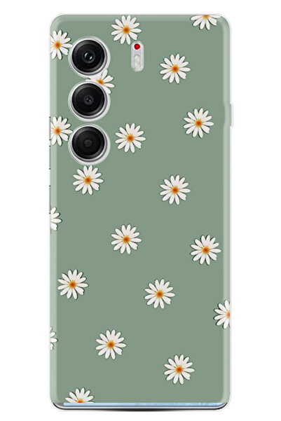 TECNO Camon 40 Pro Kılıf Boutique Baskılı Resimli Yeşil Papatyalar Pcode -041