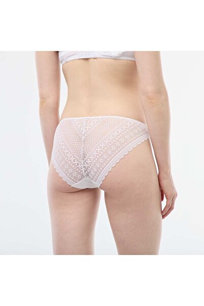 KİABİ Microfiber and Lace Panties WHITE