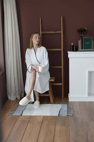 İrya Marble Single Bath Mat 100% Cotton 60X100 Gray