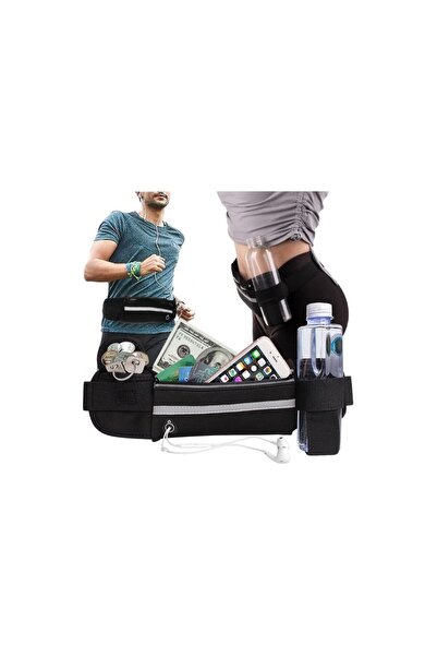 Trizand Geantă de alergare, 3 buzunare, închidere cu velcro, 70-130x9.5cm, ne...