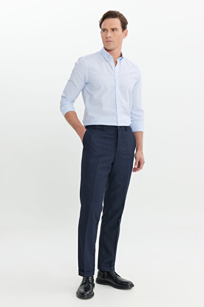 ALTINYILDIZ CLASSICS Ανδρικό κλασικό παντελόνι με άνετη εφαρμογή, με μοτίβο μάτια πουλιού, ελαστική μέση και πλαϊνές τσέπες