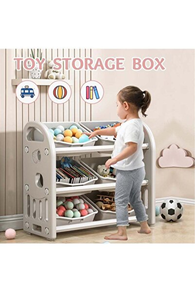 Bukela Kids Toy Storage Organizer, 3-Tier Shelves with 6 Removable Bins, Large Capacity