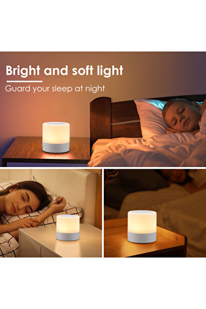 None RGB Touch Control Night Light, Rechargeable Color Changing Lamp with Remote
