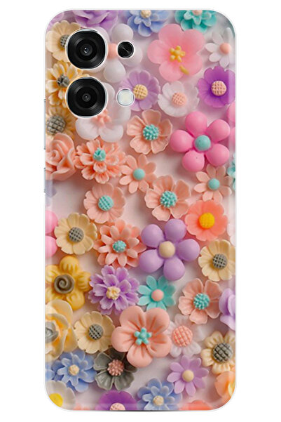 Kılıfland Oppo A6 Pro Kılıf Boutique Baskılı Resimli Rengarenk Papatyalar Pco...