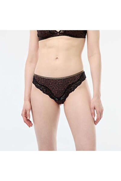 KİABİ Printed Microfiber Thong BROWN