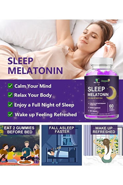 Wins Town Melatonin Fast Dissolve Nighttime Sleep Aid Vegetarian Non GMO Gluten Free 60 GUMMIES