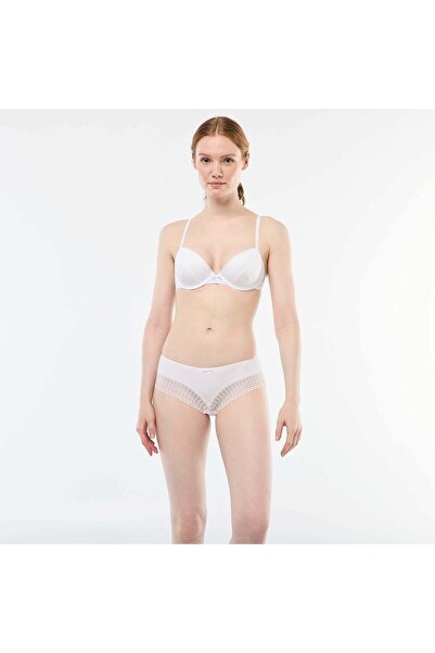 KİABİ Ribbed Shorty with Lace WHITE