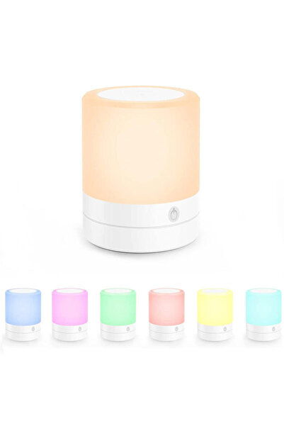 None RGB Touch Control Night Light, Rechargeable Color Changing Lamp with Remote